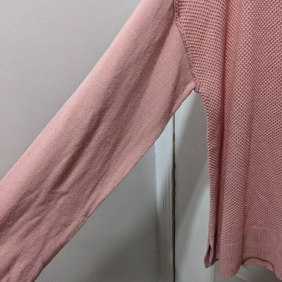 New caslon | Piqué Pullover Sweater In Pink Bride - Picture 9 of 9